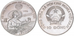 Sozialistische Republik seit 1976
Vietnam. 10 Döng, 1996. FAO Welternährungsgipfel 1996
Kupfer-Nickel
25,86g
Schön 106
stfr