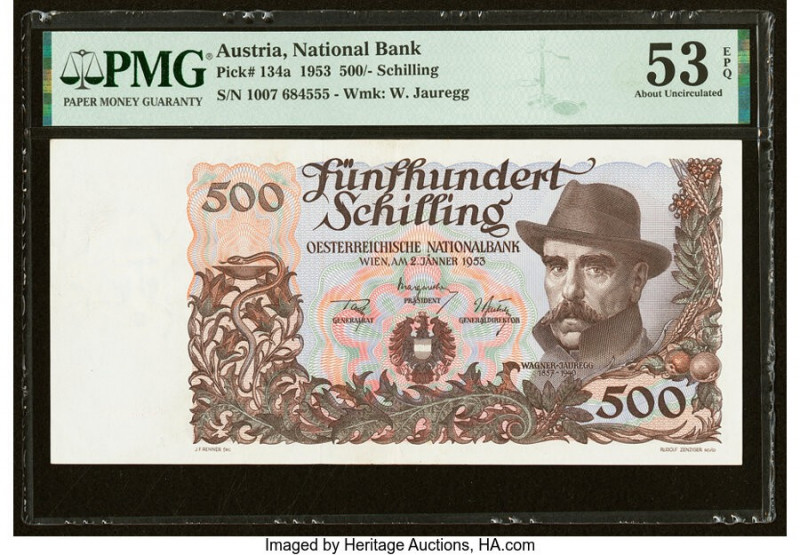 Austria Austrian National Bank 500 Schilling 2.1.1953 Pick 134a PMG About Uncirc...