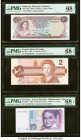 Bahamas Monetary Authority 1/2 Dollar 1968 Pick 26a PMG Superb Gem Unc 68 EPQ; Canada Bank of Canada $2 1986 BC-55b-i PMG Superb Gem Unc 68 EPQ; Germa...
