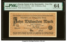 Danzig Senate of the Municipality - Free City 10 Milliarden Mark 11.10.1923 Pick 31a PMG Choice Uncirculated 64. 

HID09801242017

© 2022 Heritage Auc...