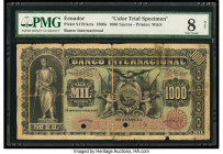 Ecuador Banco Internacional 1000 Sucres 1800s Pick S179Acts Color Trial Specimen PMG Very Good 8 Net. This example has been repaired and two POCs are ...