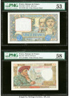 France Banque de France 20; 50; 100 Francs 8.5.1941; 23.1.1941; 16.5.1940 Pick 92b; 93; 94 Three Examples PMG About Uncirculated 53; Choice About Unc ...