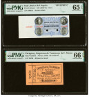 Italy Banca del Popolo 5 Lire ND (1966-71) Pick UNL Specimen PMG Gem Uncirculated 65 EPQ; Paraguay Empressa de Tramways de F. Morra 10 Centavos NE (ca...