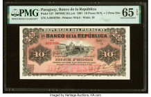 Paraguay Banco de la Republica 10 Pesos M.N. = 1 Peso Oro 26.12.1907 Pick 157 PMG Gem Uncirculated 65 EPQ. 

HID09801242017

© 2022 Heritage Auctions ...