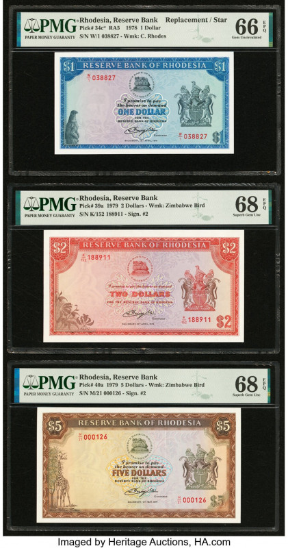 Rhodesia Reserve Bank of Rhodesia 1; 2; 5 Dollars 18.4.1978; 10.4.1979; 15.5.197...