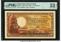 South Africa South African Reserve Bank 10 Pounds 19.4.1943 Pick 87 PMG About Uncirculated 53 EPQ. 

HID09801242017

© 2022 Heritage Auctions | All Ri...