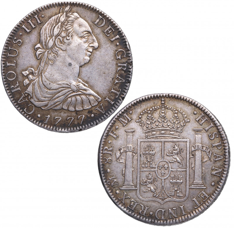 1777. Carlos III (1759-1788). México. 8 Reales. FM. A&C 1112. Ag. 27,00 g. Atrac...