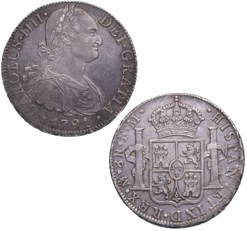 1791. Carlos IV (1788-1808). México. 8 reales. FM. A&C 953. Ag. 26,90 g. Atracti...