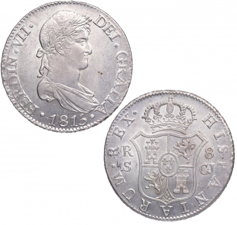 1815. Fernando VII (1808-1833). Sevilla. 8 Reales. CJ. A&C 1416. Ag. 27,10 g. Be...