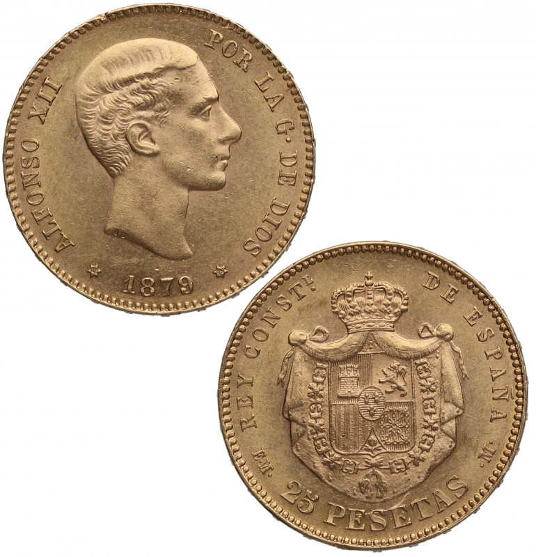 1879*79. Alfonso XII (1874-1885). Madrid. 25 Pesetas. EMM. A&C 74. Au. 8,09 g. B...