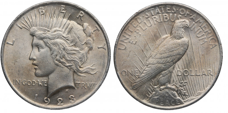 1923. Estados Unidos. Dólar Peace. Ag. 26,73 g. Bella. Brillo original. EBC+. Es...