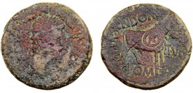 Roma Empire Spain Augustus AE As 27 BC-AD 14 Celsa mint Celtiberian Coins, Bull standing right Bronze 15.32g RPC# 278