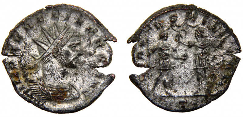 Roma Empire Aurelian BL Antoninianus AD 271 Mediolanum mint Aurelian standing le...