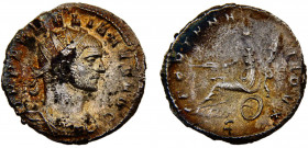 Roma Empire Aurelian BL Antoninianus AD 271-272 Siscia mint Fortuna seated left, holding rudder and cornucopia, wheel under chair Blillon 4.39g RIC# 1...