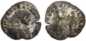 Roma Empire Aurelian BL Antoninianus AD 271-272 Serdica mint Aurelian standing right on left, holding scepter, shaking hands with Concordia to right B...