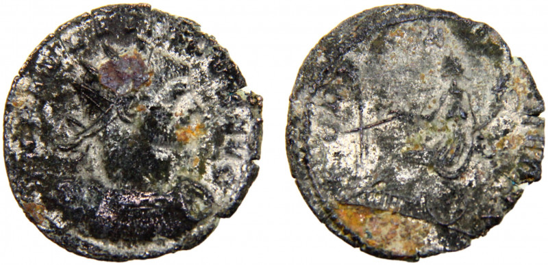 Roma Empire Aurelian BL Antoninianus AD 271-272 Siscia mint Fortuna seated left,...