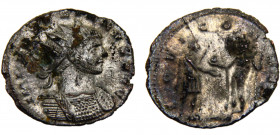 Roma Empire Aurelian BL Antoninianus AD 272 Serdica mint Aurelian standing right on left, holding scepter, receiving globe from Jupiter to right, hold...