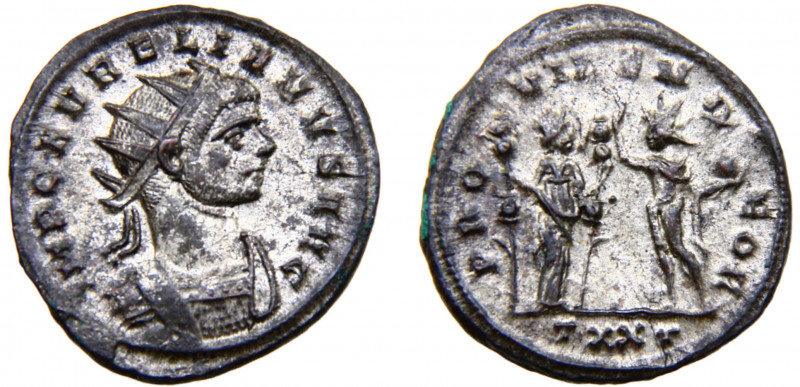 Roma Empire Aurelian BL Antoninianus AD 274-275 Ticinum mint Fides standing righ...