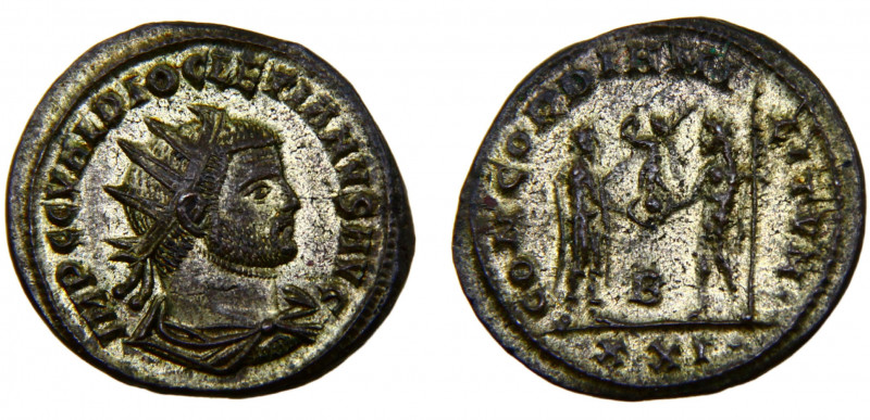 Roma Empire Diocletian BL Antoninianus AD 293-295 Siscia mint Diocletian standin...