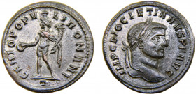 Roma Empire Diocletian BL Follis AD 294-295 Ticinum mint Genius standing left, holding patera and cornucopia Blillon 10.31g RIC# 23a