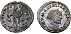 Roma Empire Maximian I BL Follis AD 298-299 Trier mint Genius standing left, holding patera and cornucopia Blillon 9.56g RIC# 278b