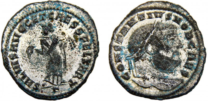 Roma Empire Constantius I BL Follis AD 299-303 Karthago mint Carthago standing, ...