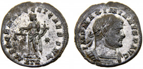 Roma Empire Maximian I BL Follis AD 300-301 Trier mint Moneta standing left, holding scale and cornucopia Blillon 9.95g RIC# 462b