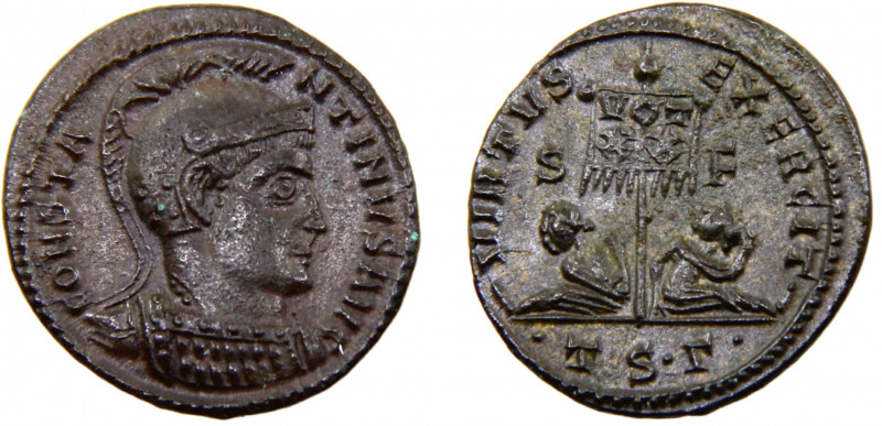 Roma Empire Constantine I BL Nummus AD 320 Thessalonica mint Standard inscribed ...