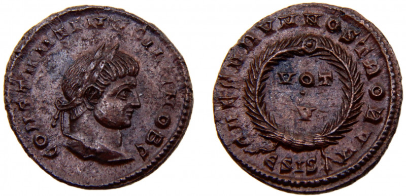 Roma Empire Constantine II AE3 AD 320-321 Siscia mint VOT V within wreath Bronze...