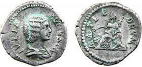 Roma Empire Julia Domna AR Denarius AD 196-211 Rome mint Cybele seated left, holding branch and scepter; lion on either side Silver 2.9g RIC# 564