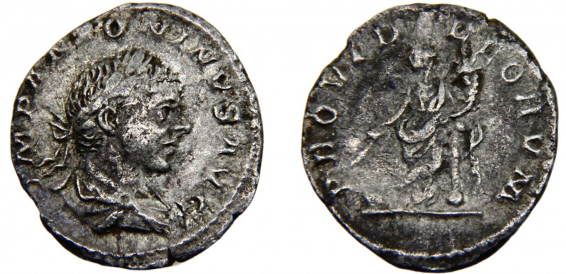 Roma Empire Elagabalus AR Denarius AD 221 Rome mint Providentia standing left, h...