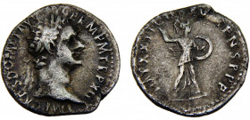 Roma Empire Domitian AR Denarius AD 95 Rome mint Minerva advancing right, aiming spear and holding shield Silver 3.23g RIC# 186