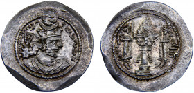 Persia Empire Sasanian dynasty Varhran V AR Drachm AD 417-438 Milstary mint Silver 4.19g Göbl SN# I/2