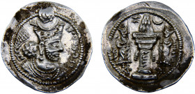 Persia Empire Sasanian dynasty Varhran V AR Drachm AD 417-438 Unknown mint Silver 4.2g Göbl SN# I/1