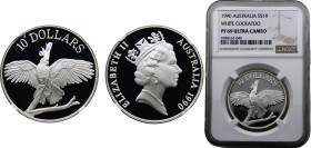 Australia Commonwealth Elizabeth II 10 Dollars 1990 (Mintage 49801) NGC PF69 White Cockatoo Silver 20g KM# 136