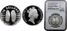 Australia Commonwealth Elizabeth II 10 Dollars 1992 (Mintage 25319) NGC PF69 Emperor Penguin Silver 20g KM# 199