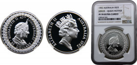 Australia Commonwealth Elizabeth II 25 Dollars 1992 (Mintage 11661) Top Pop NGC PF70 Queen Mother Silver 33.63g KM# 200