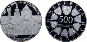 Austria Second Republic 500 Schilling 1987 Vienna mint(Mintage 94800) 800th Anniversary, Holy Cross Church Silver 24g KM# 2983