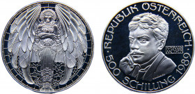 Austria Second Republic 500 Schilling 1989 Vienna mint(Mintage 88000) Koloman Moser Silver 24g KM# 2991