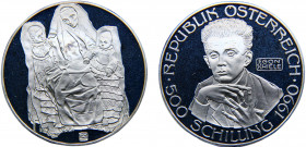 Austria Second Republic 500 Schilling 1990 Vienna mint(Mintage 81800) Egon Schiele Silver 24g KM# 2992