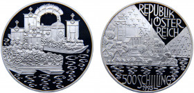 Austria Second Republic 500 Schilling 1993 Vienna mint(Mintage 60000) Hallstatt and Lakes region Silver 24g KM# 3011