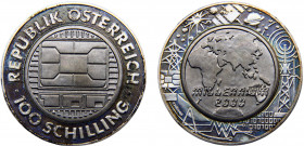 Austria Second Republic 100 Schilling 2000 Vienna mint(Mintage 50000) Communications Silver 13.7g KM# 3063
