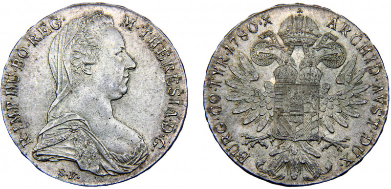 Austria Kingdom "Maria Theresia" 1 Thaler "1780" SF(1936-1961) London mint Morde...