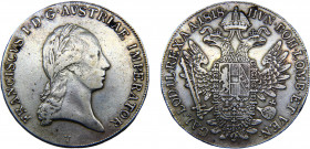Austria Empire Franz I 1 Thaler 1818 V Venice mint Silver 27.82g KM# 2162