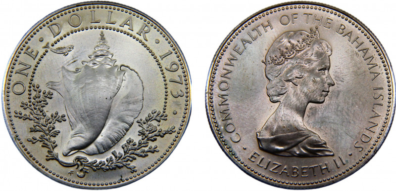 Bahamas Commonwealth Elizabeth II 1 Dollar 1973 FM The Franklin Mint(Mintage 100...