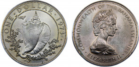 Bahamas Commonwealth Elizabeth II 1 Dollar 1973 FM The Franklin Mint(Mintage 10000) Silver 17.52g KM# 22
