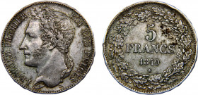 Belgium Kingdom Leopold I 5 Francs 1849 Brussels mint Silver 24.95g KM# 3