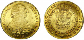 Bolivia Spanish colony Carlos III 8 Escudos 1786 PTS PR Potosi mint Gold 26.98g KM# 59