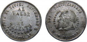 Bolivia Republic 1/2 Melgarejo 1865 Silver 9.7g KM#145.2
