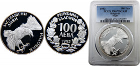 Bulgaria Republic 100 Leva 1992 (Mintage 27651) PCGS PF67 Eagle Silver 23.33g KM# 226